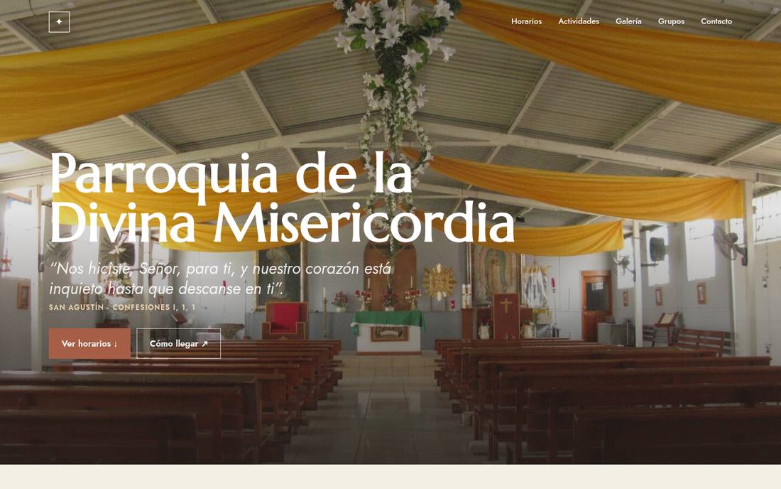 Plantilla de parroquia, inicio