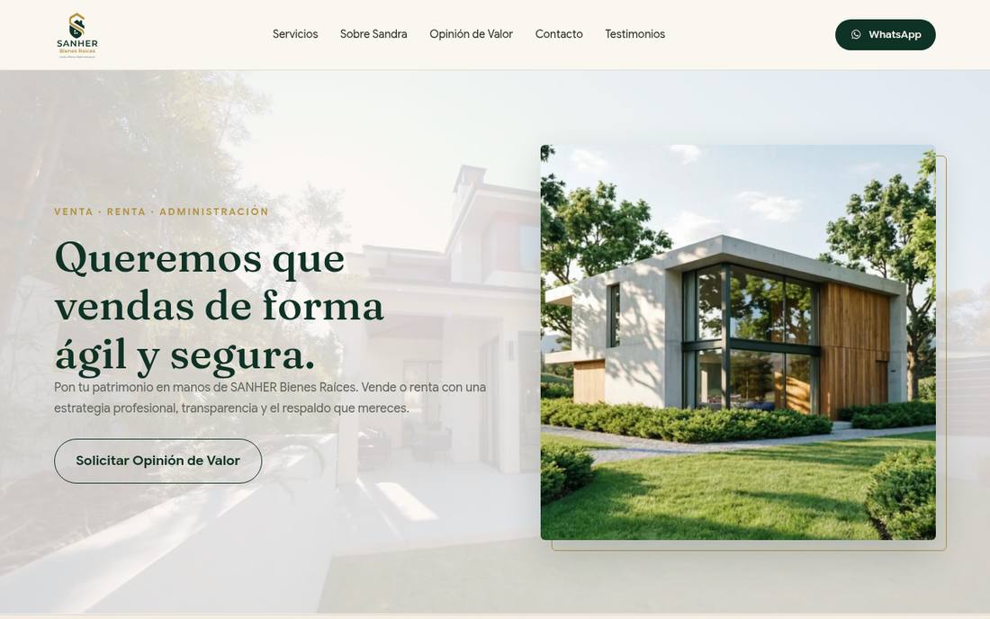 Inicio del sitio de SANHER Bienes Raíces